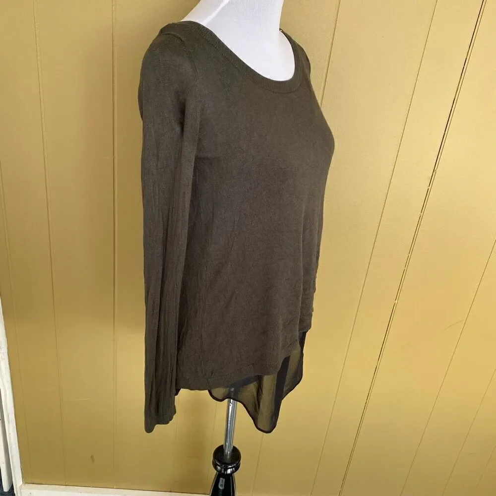 Express women M scoopneck Longsleeve lightweight sweater w/sheer back lining
